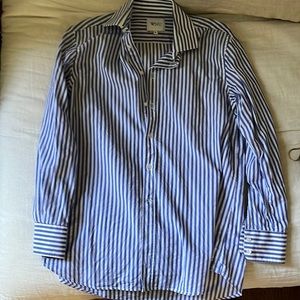 WNU With Nothing Underneath Poplin Striped Boyfriend Shirt